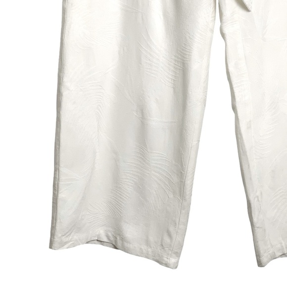 NEW LUCY PARIS Creamy White Wide Leg Textured Pants Size Large 12/14 - Picture 5 of 12